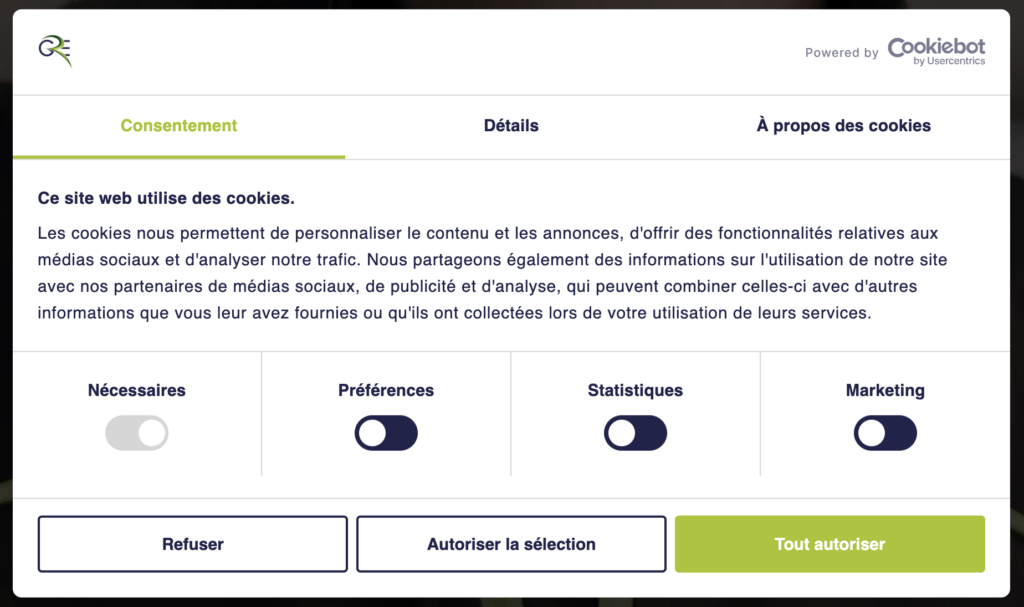 exemple de cookiebot