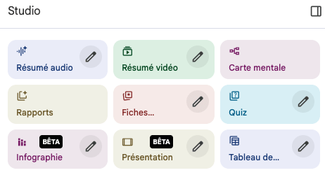 studio de l'outil google notebookLM