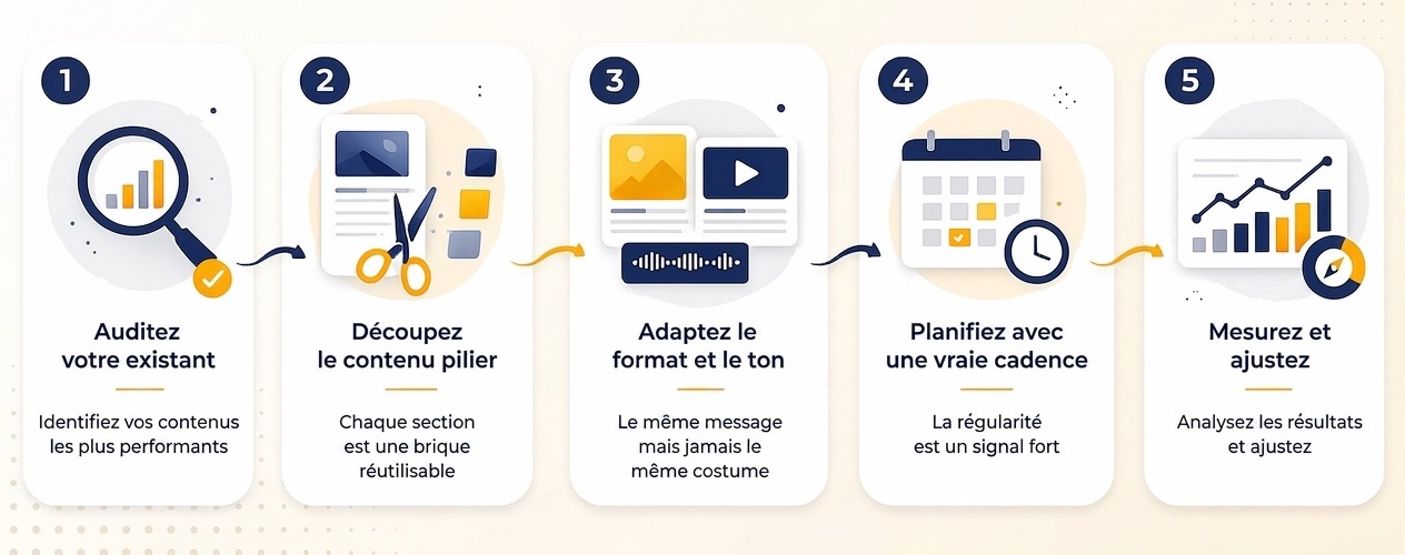 les étapes du repurposing content